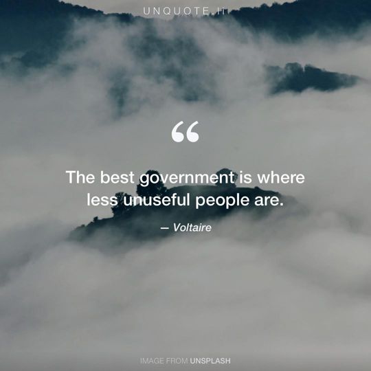 Image from Unsplash remixed with quote from Voltaire.